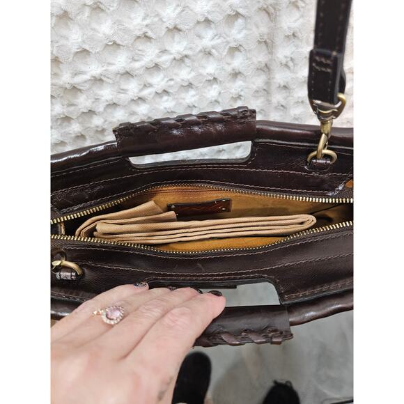 Patricia Nash Ovodda Leather Satchel Bag- duster bag included - Picture 3 of 10